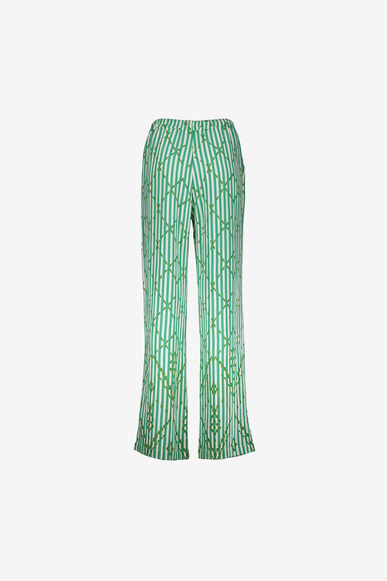 Geisha pantalon met strepen en sierlijk ruitpatroon