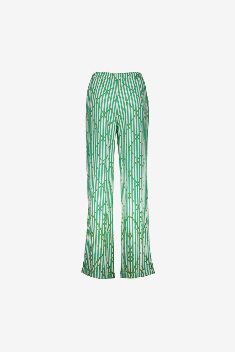 Geisha pantalon met strepen en sierlijk ruitpatroon