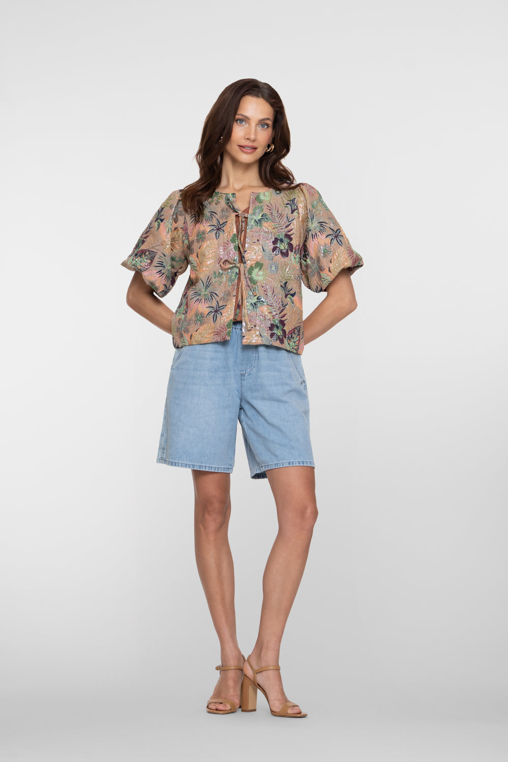 Geisha short met elastische taille en loose fit