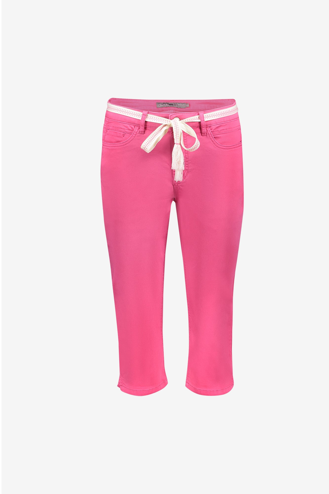 Geisha capri jeans met strikceintuur en comfortabele pasvorm
