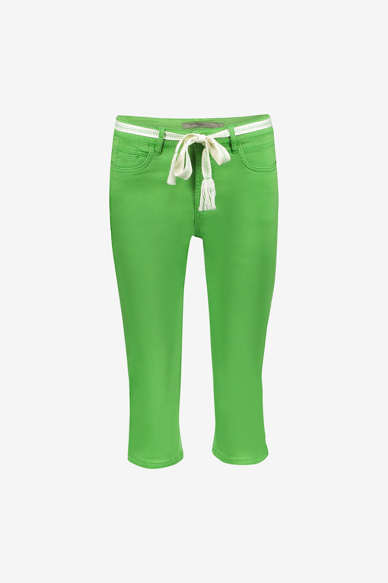 Geisha capri jeans met strikceintuur en comfortabele pasvorm