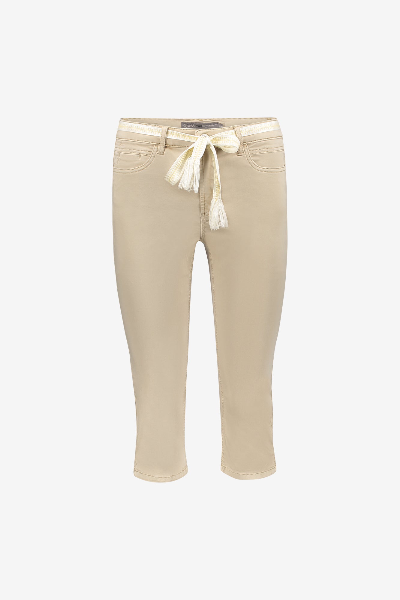 Geisha capri jeans met strikceintuur en comfortabele pasvorm