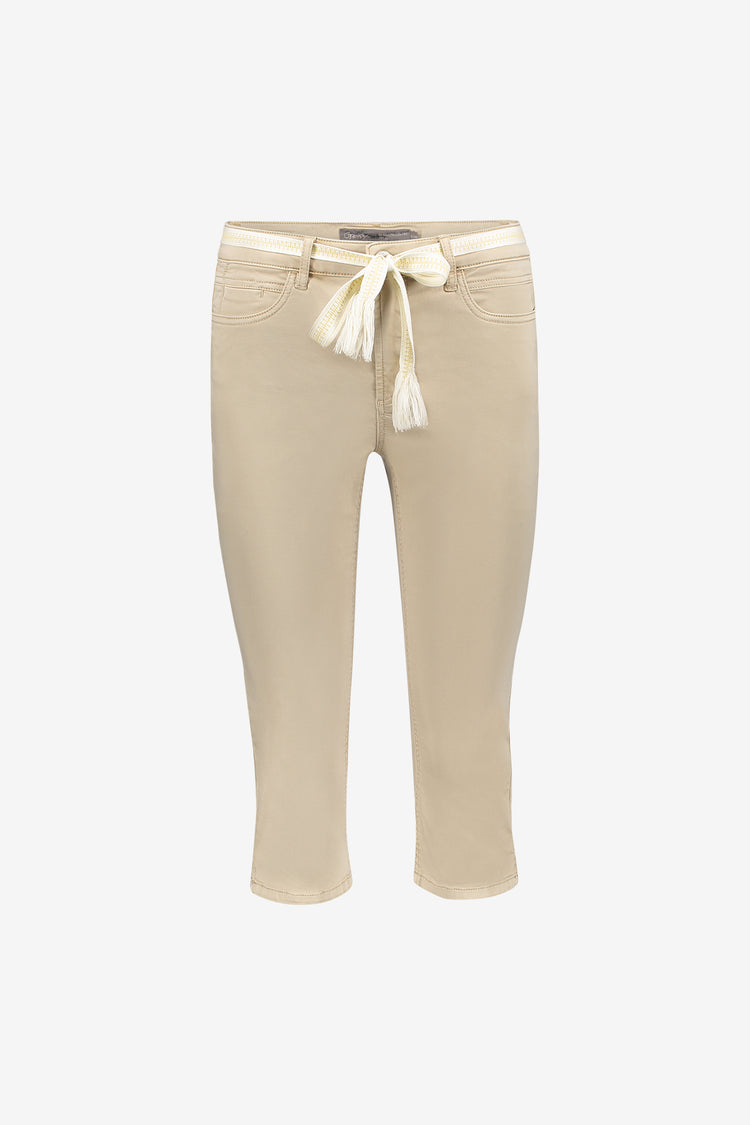 Geisha capri jeans met strikceintuur en comfortabele pasvorm