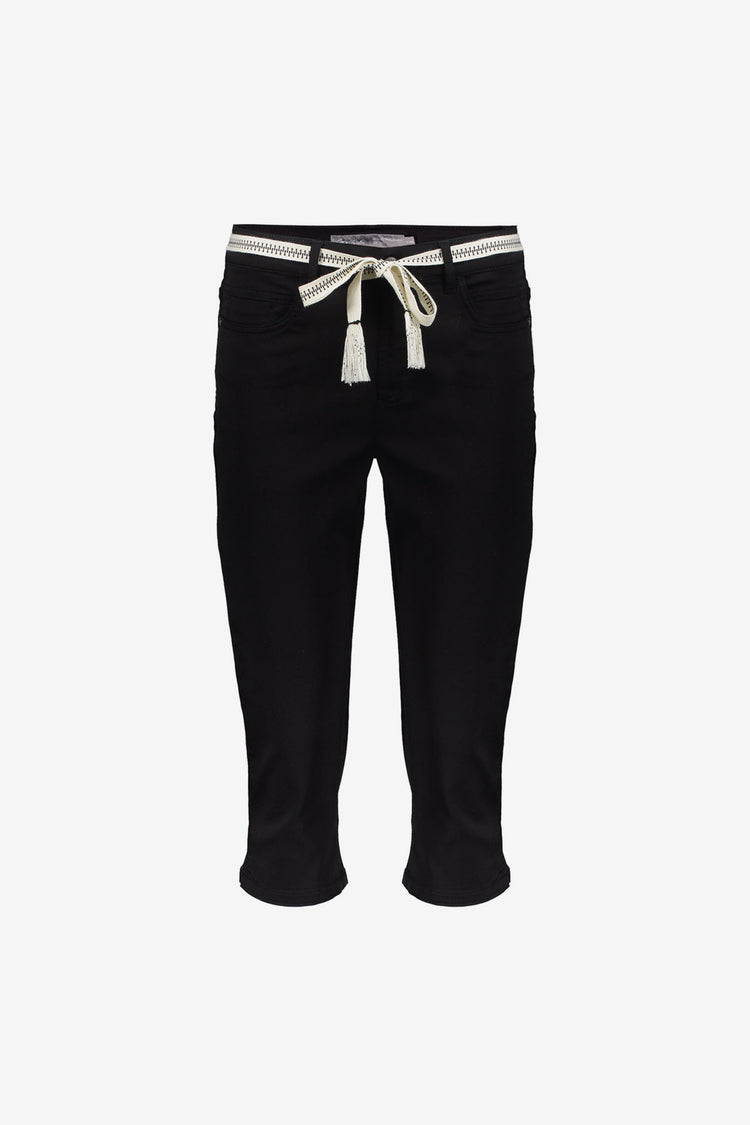 Geisha capri jeans met strikceintuur en comfortabele pasvorm