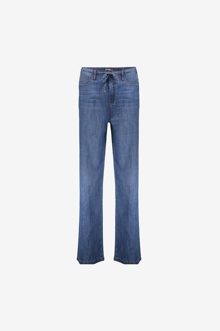 Geisha jeans met hoge taille en strikkoord