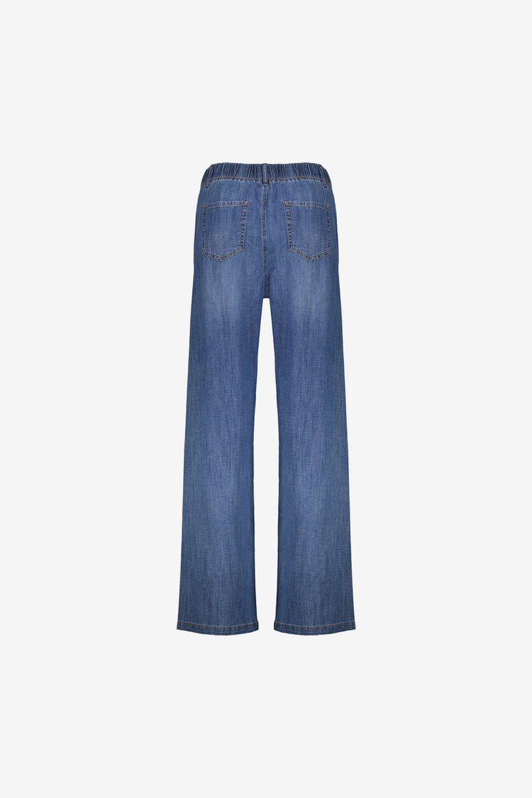 Geisha jeans met hoge taille en strikkoord