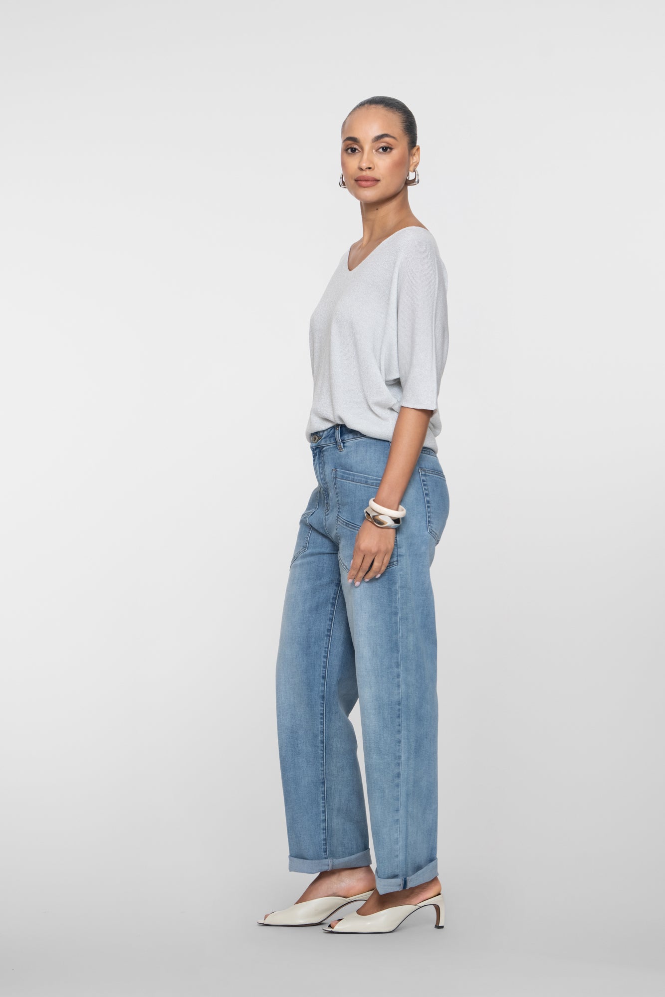 Geisha jeans met rechte pijp en stoere zakdetails