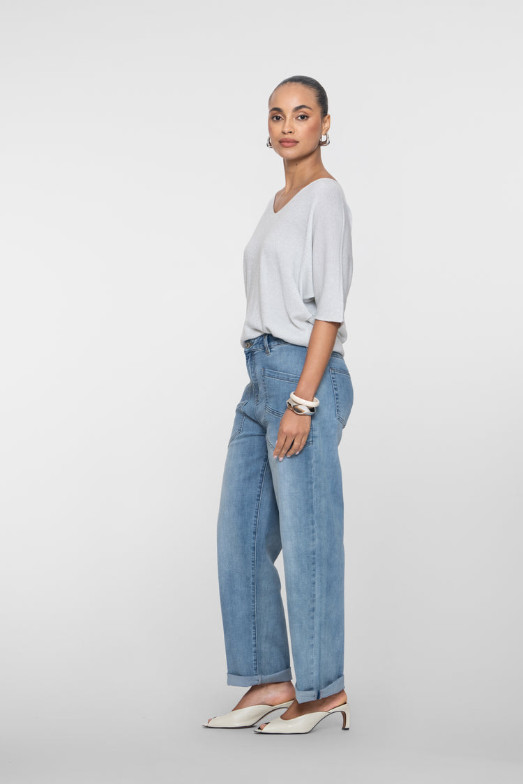Geisha jeans met rechte pijp en stoere zakdetails