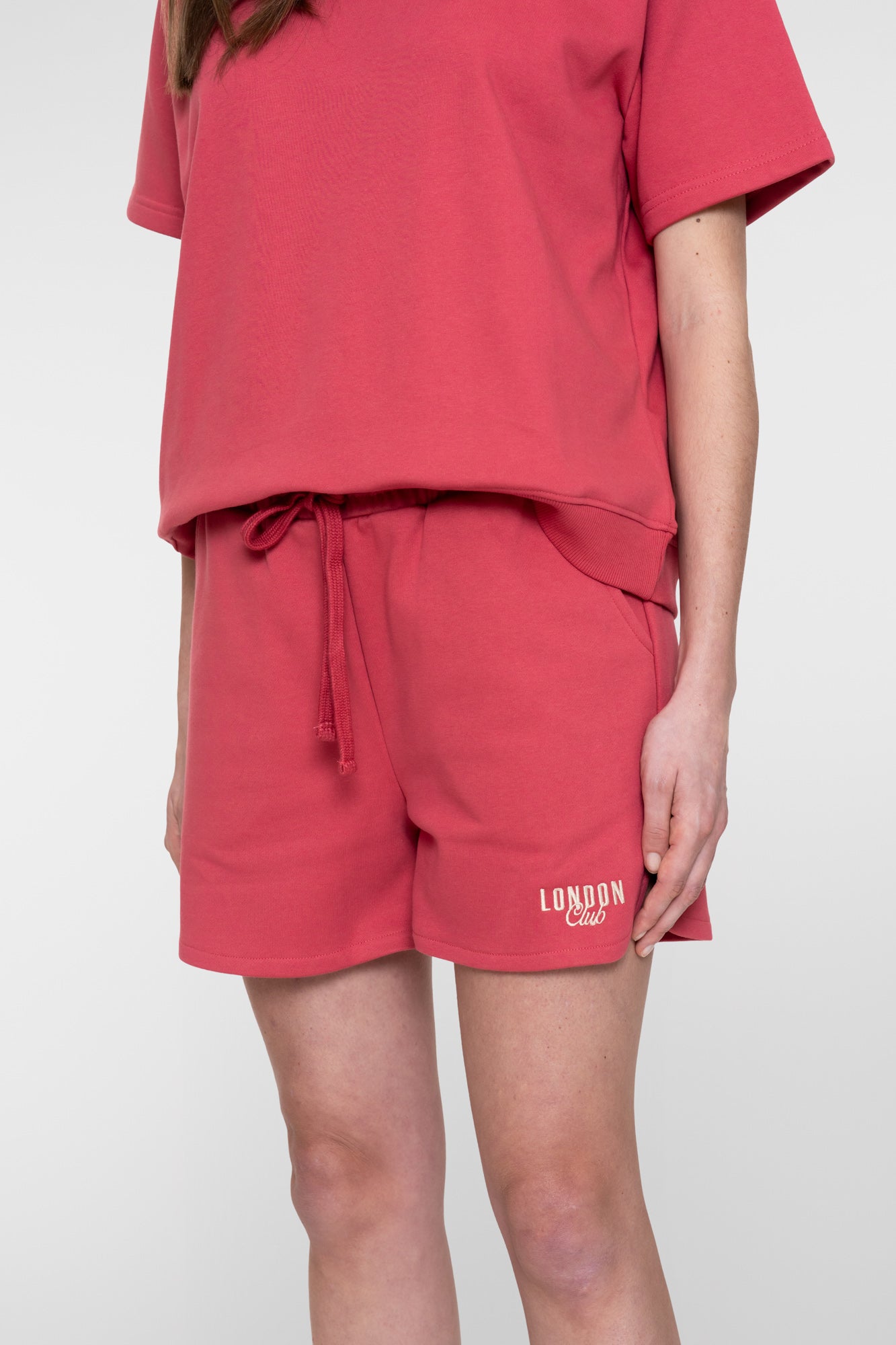 Geisha sweatshort met strikdetail en sportieve uitstraling