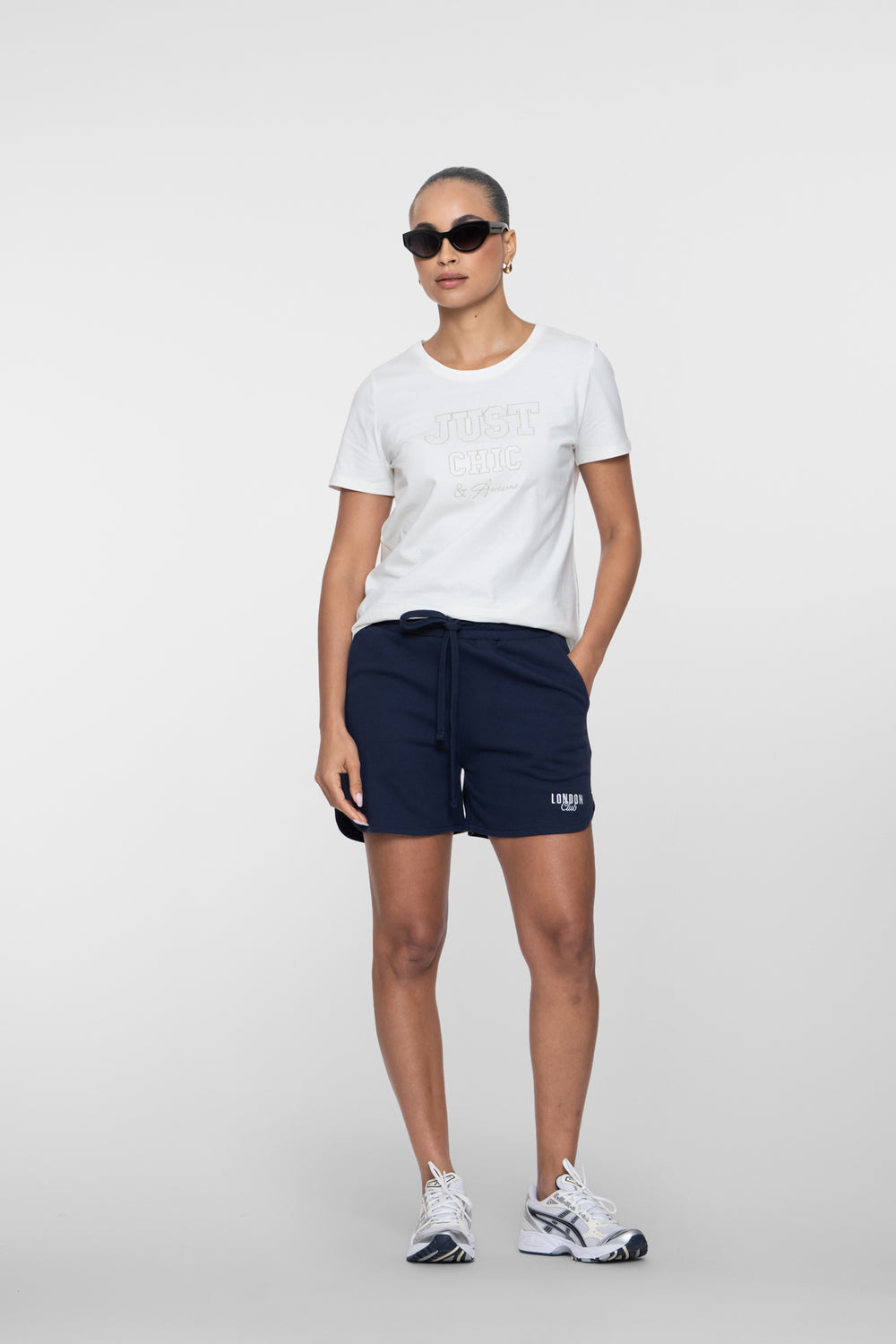 Geisha sweatshort met elastische taille en sportieve uitstraling
