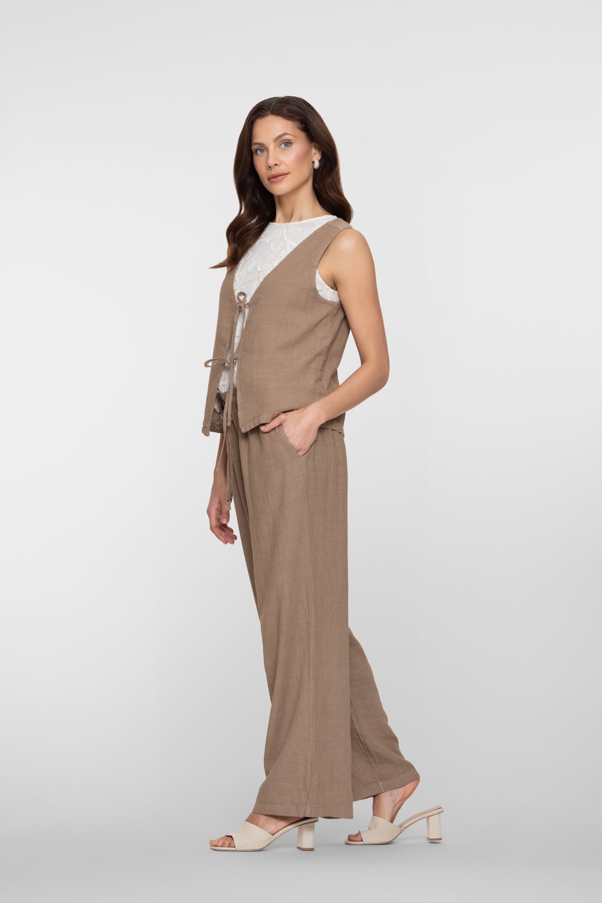 Geisha pantalon met linnenlook – Shop de look