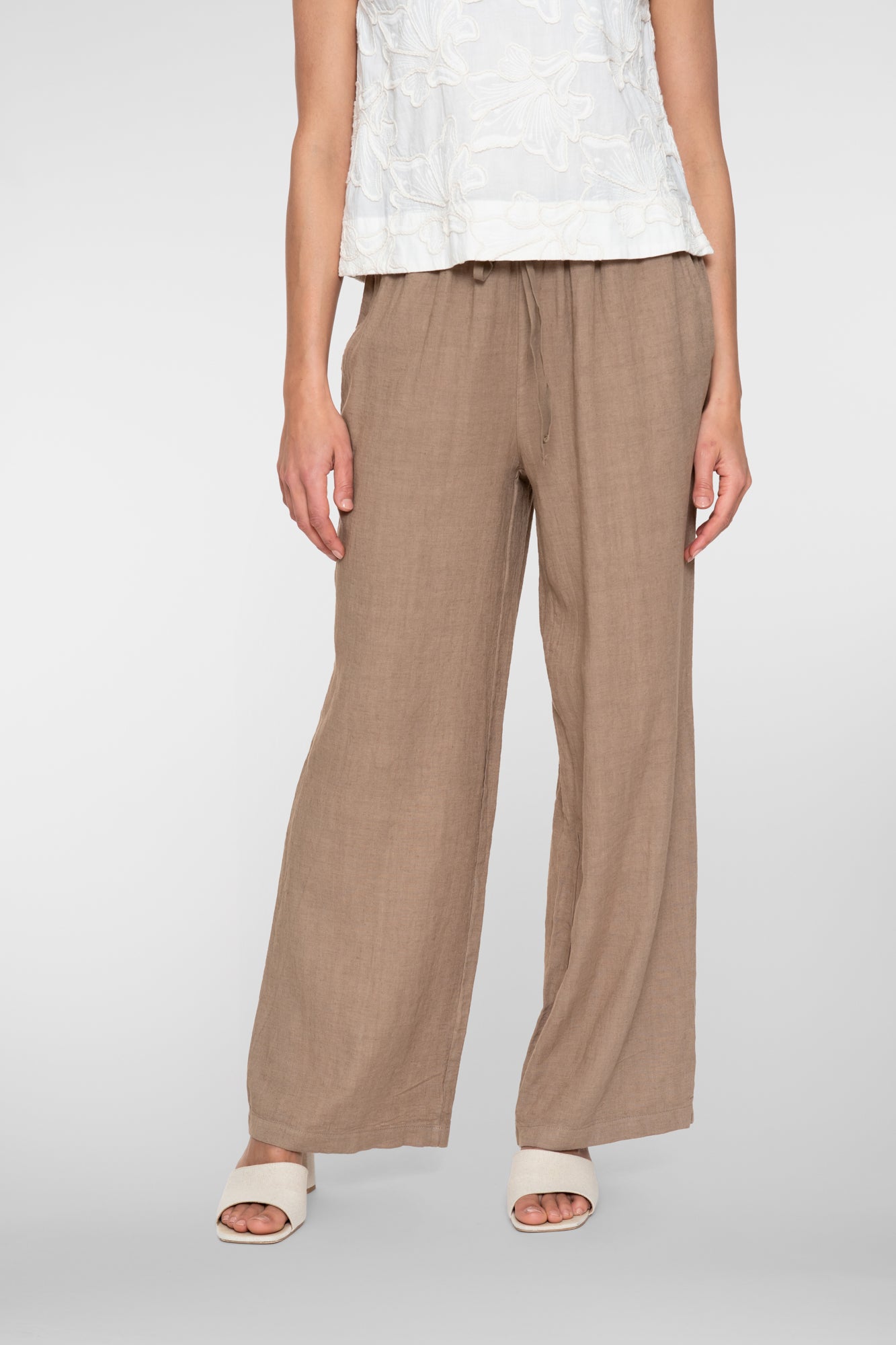 Geisha pantalon met linnenlook