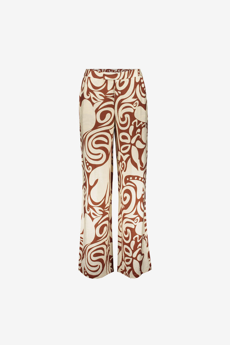Geisha pantalon bi-color swirl print