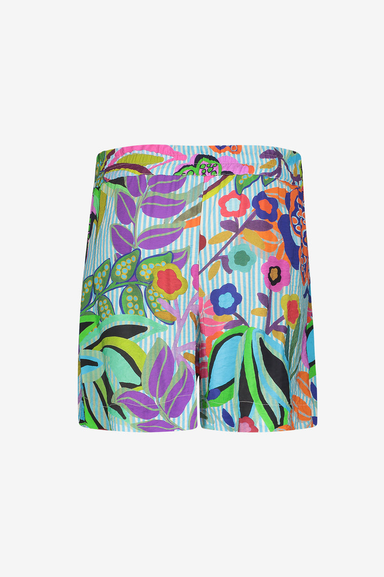 Geisha zomershort met print en strikdetail