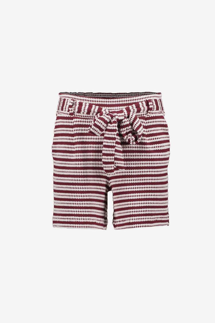 Geisha short met streepdessin en strikceintuur