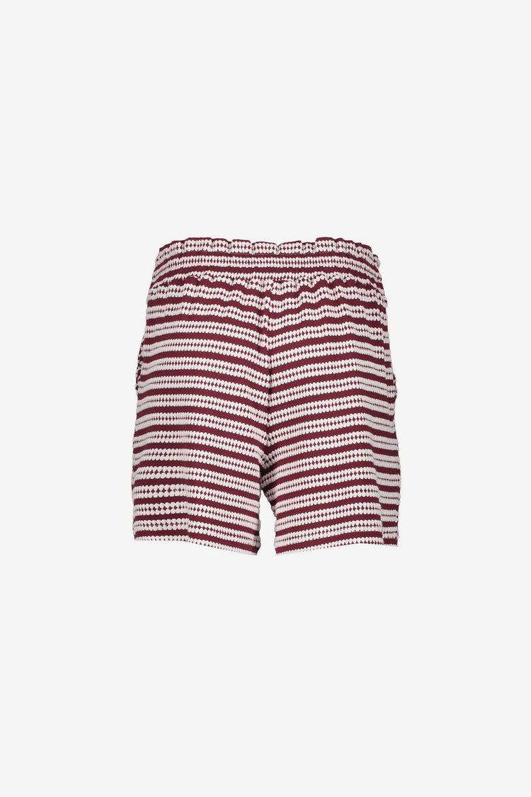 Geisha short met streepdessin en strikceintuur