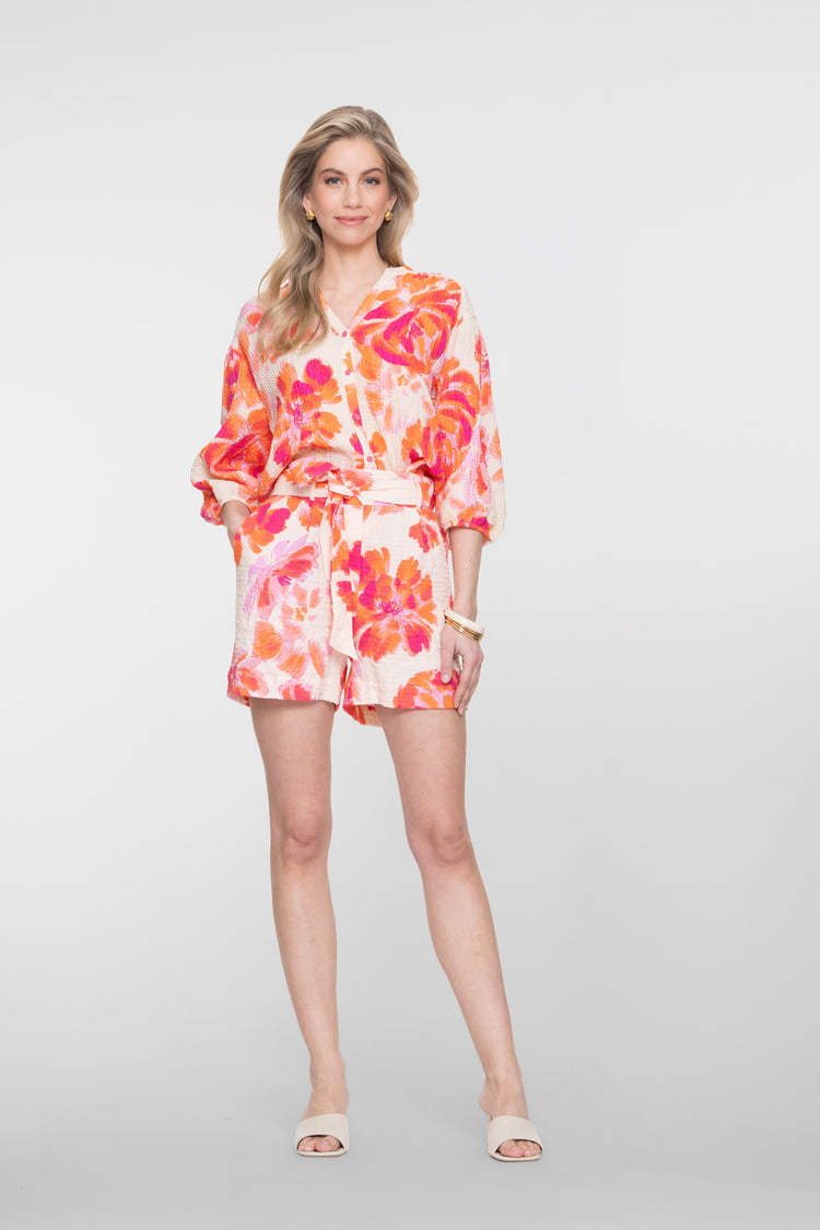 Geisha kleurrijke mousseline short