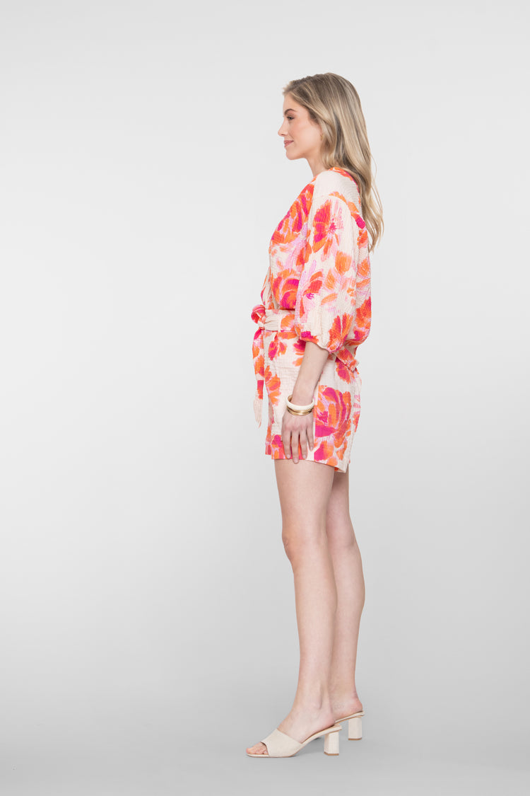 Geisha kleurrijke mousseline short