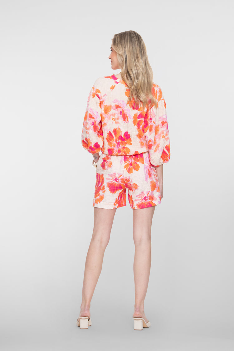 Geisha kleurrijke mousseline short