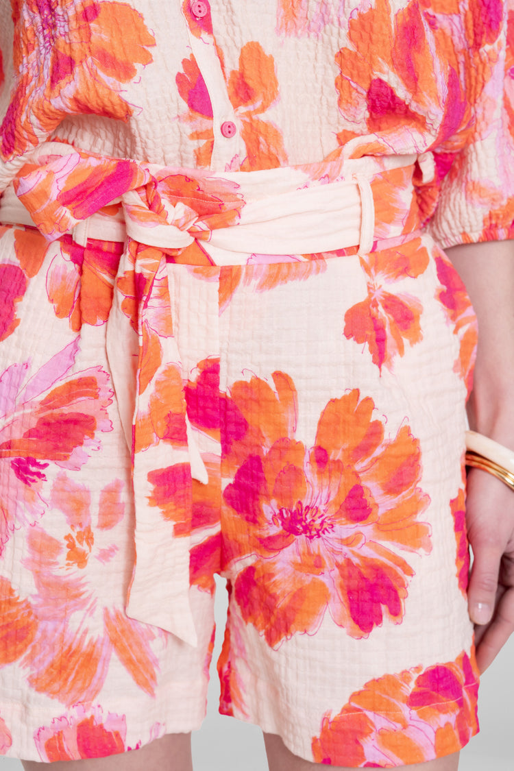 Geisha kleurrijke mousseline short