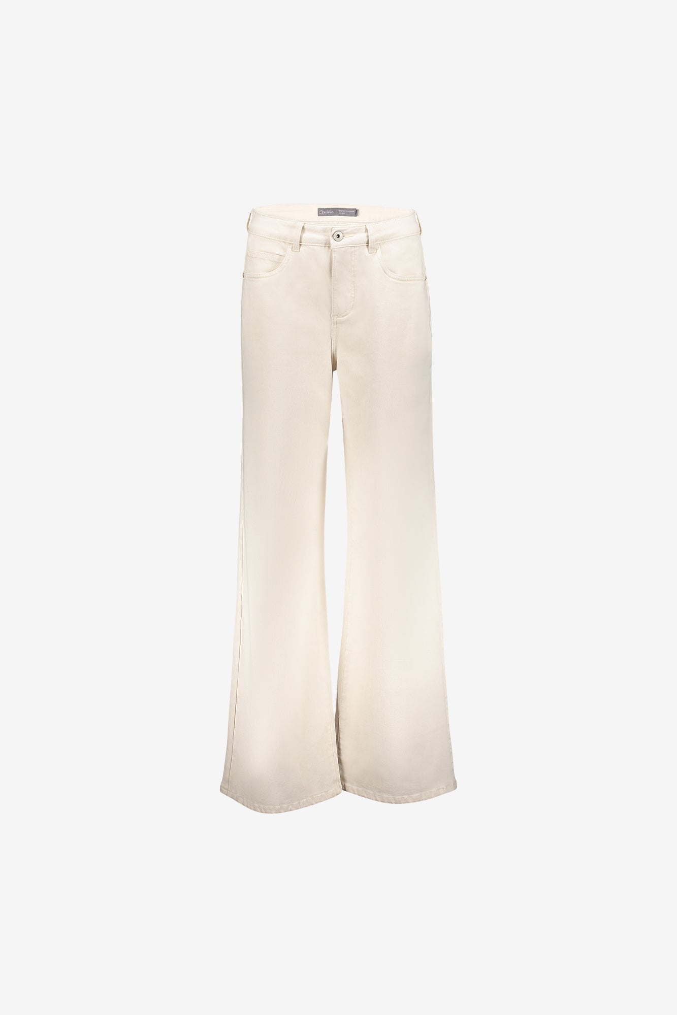Geisha witte wide leg jeans met hoge taille en comfortabele pasvorm