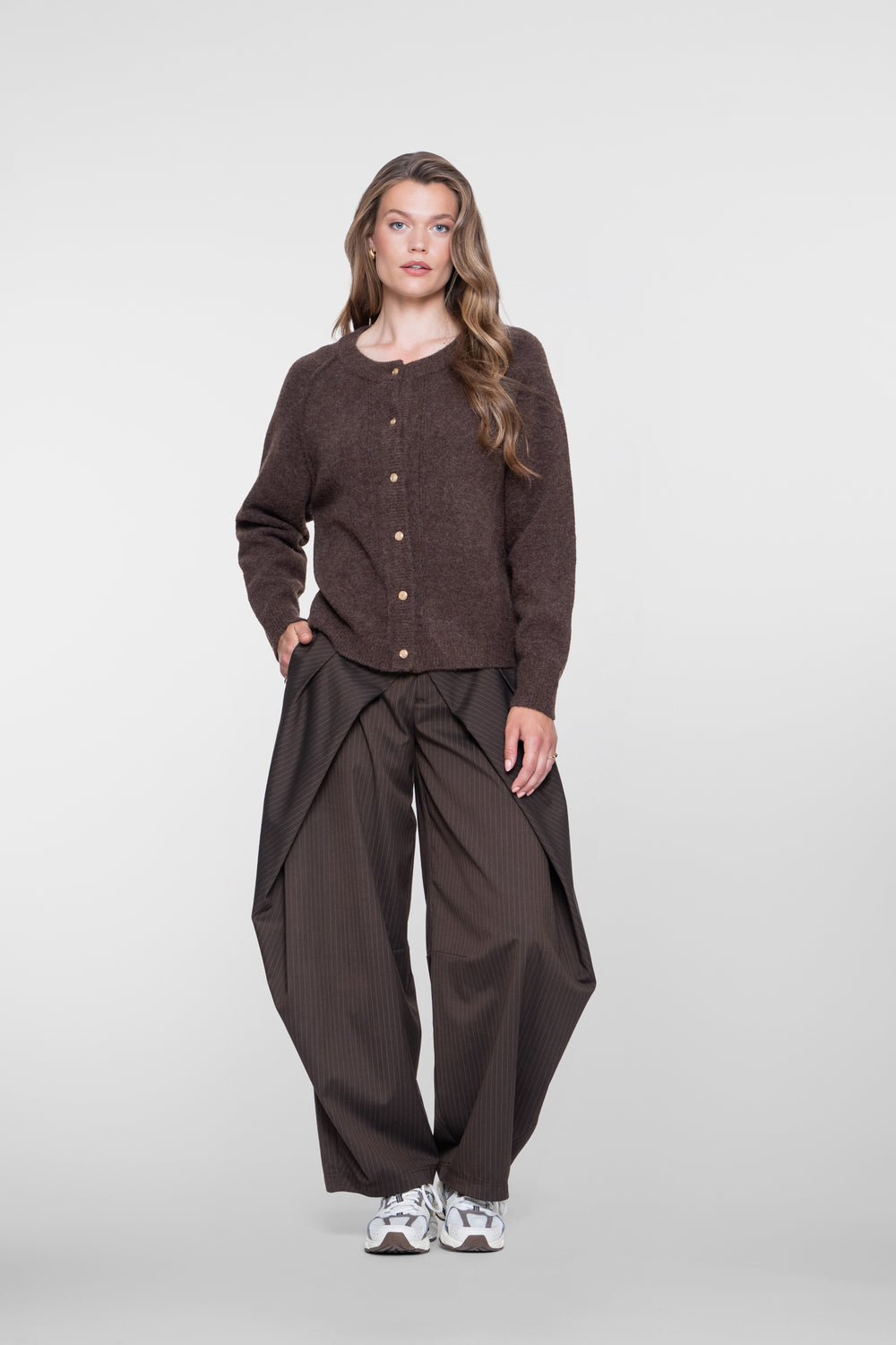 Geisha ballonbroek met pinstripe en opvallende overslag