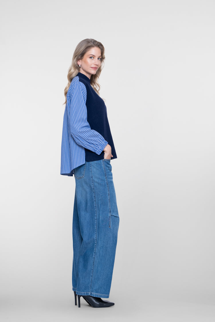 Geisha dames wide leg jeans met hoge taille