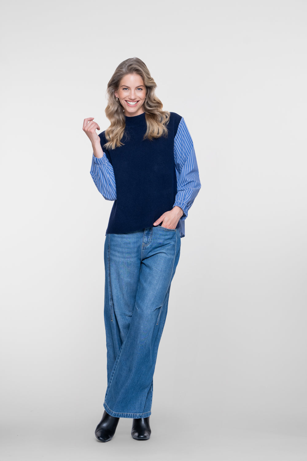 Geisha dames wide leg jeans met hoge taille – Shop de look