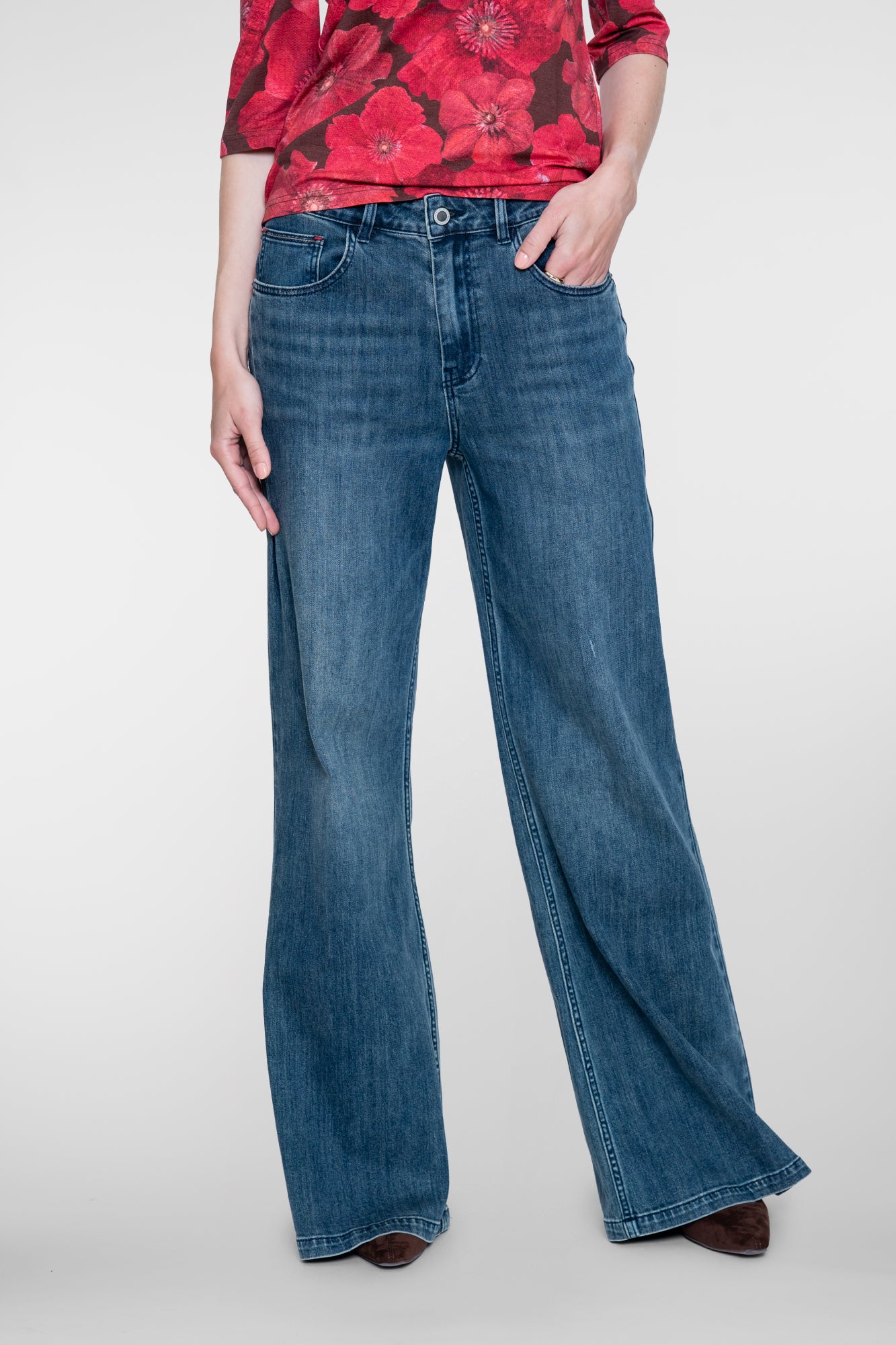 Geisha wide leg jeans met hoge taille