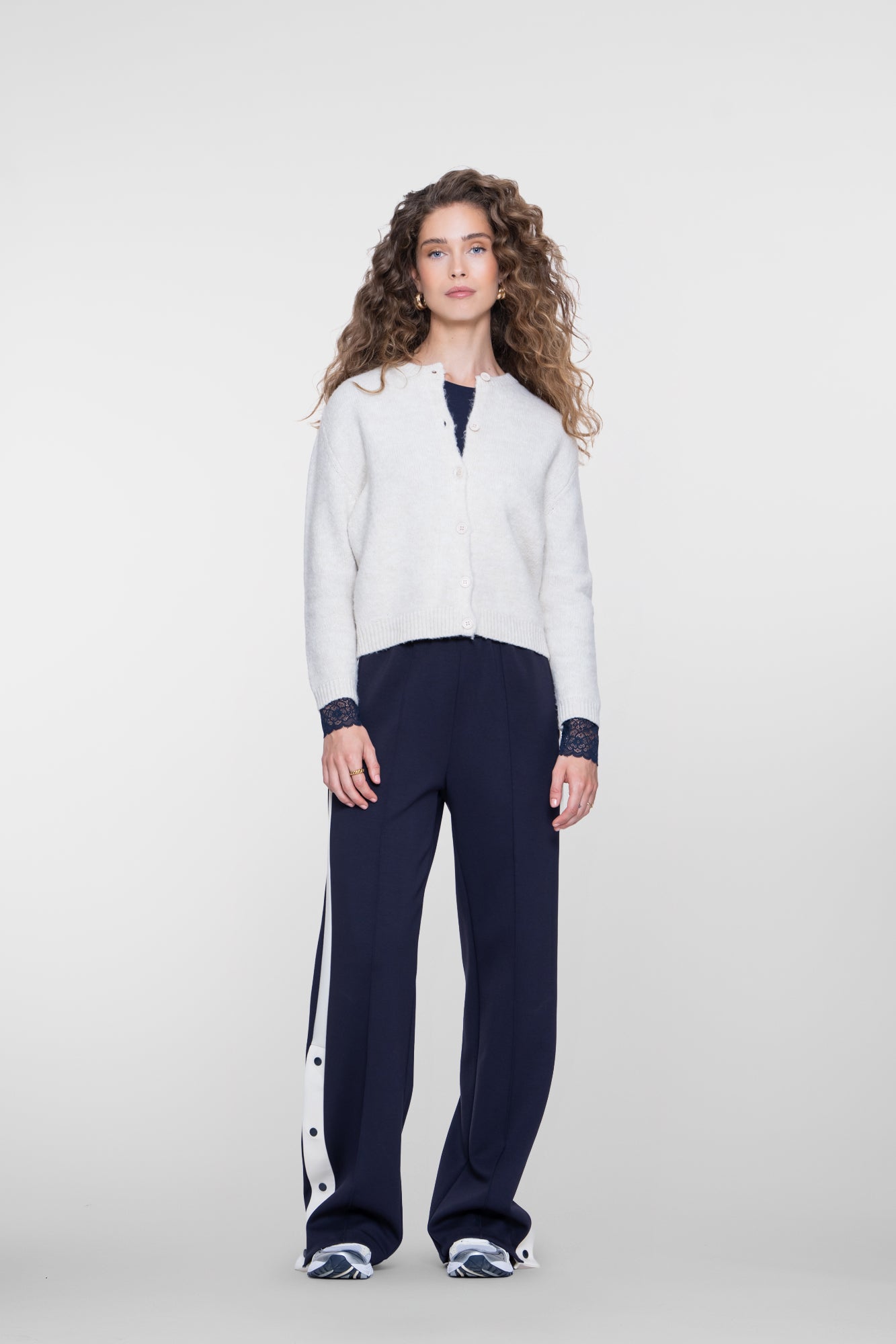 Geisha trackpant met sportieve bies