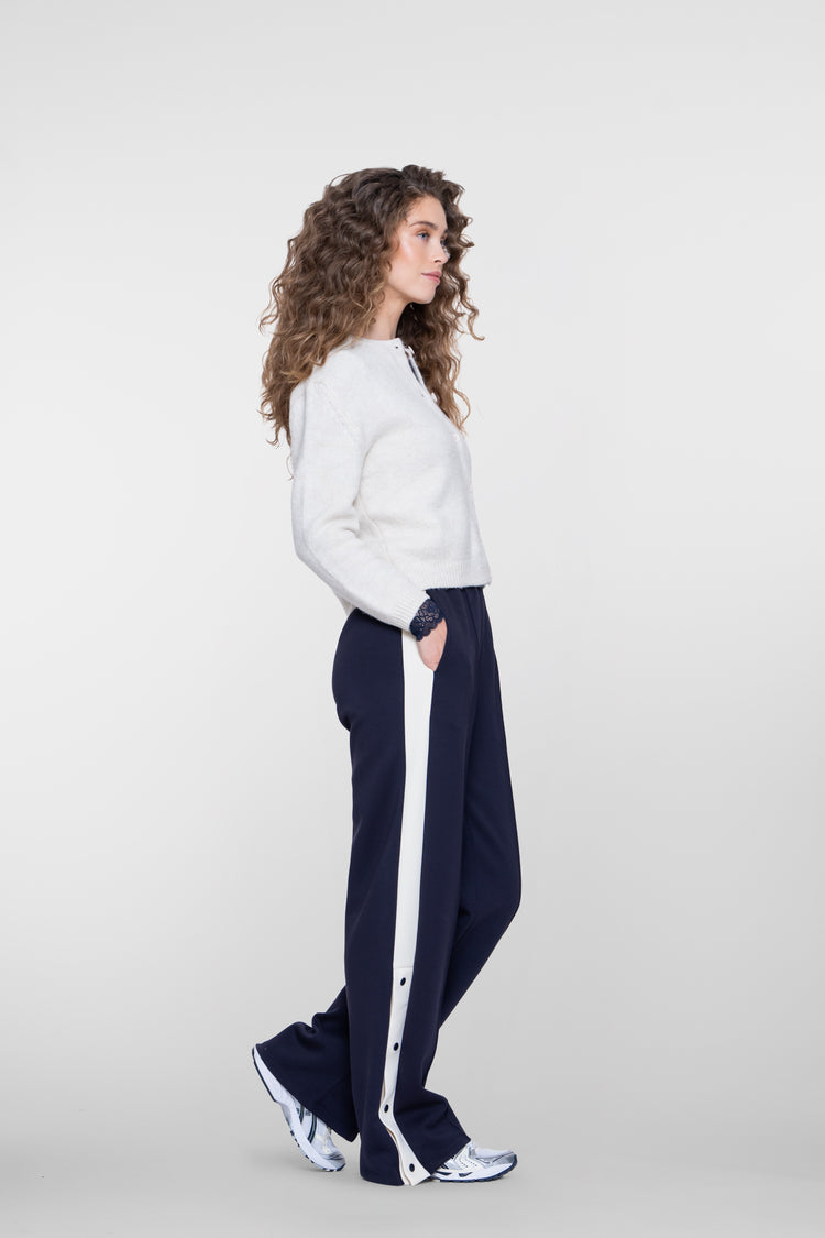 Geisha trackpant met sportieve bies