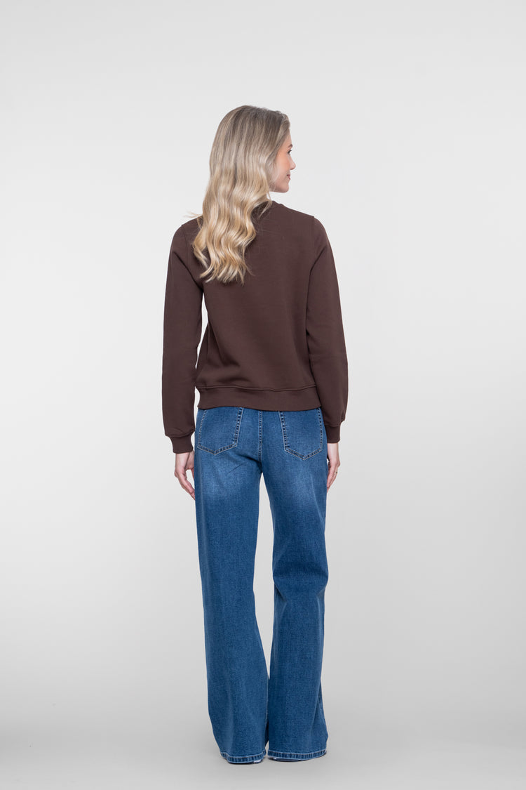 Geisha dames wide leg jeans met hoge taille en opvallende deelnaden