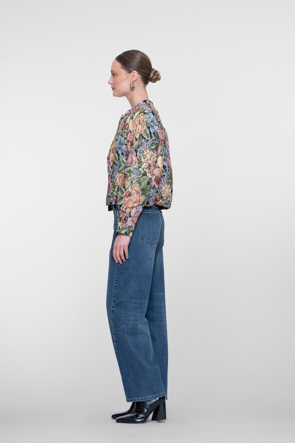 Geisha barrel jeans met sierstiksels