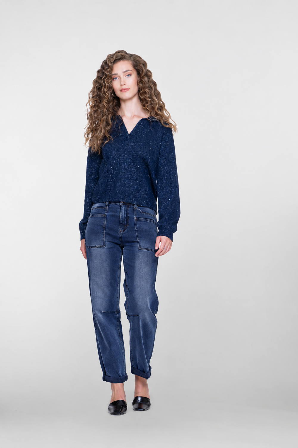 Geisha straight jeans met grote zakken