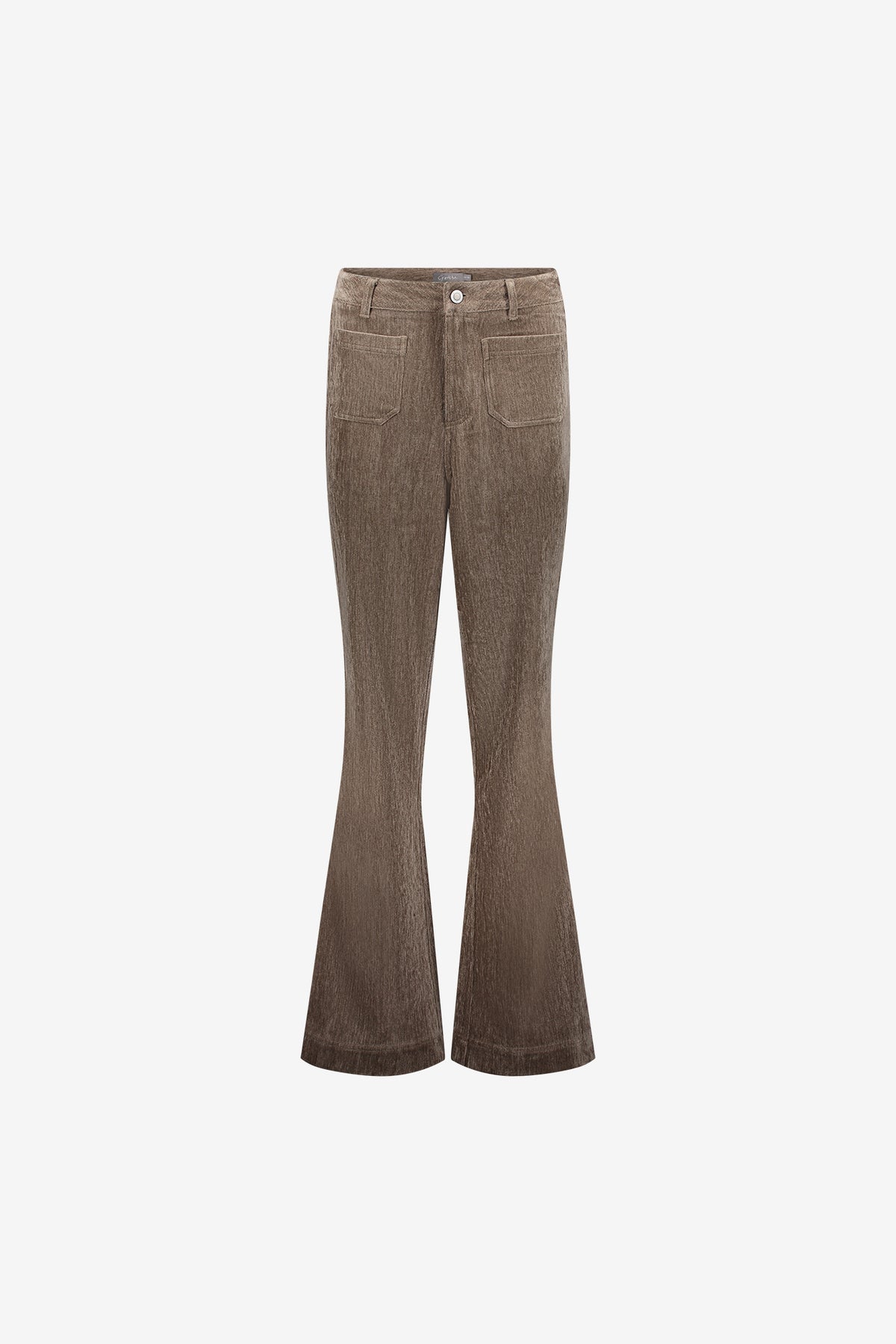 Geisha velours pantalon met stretch tailleband