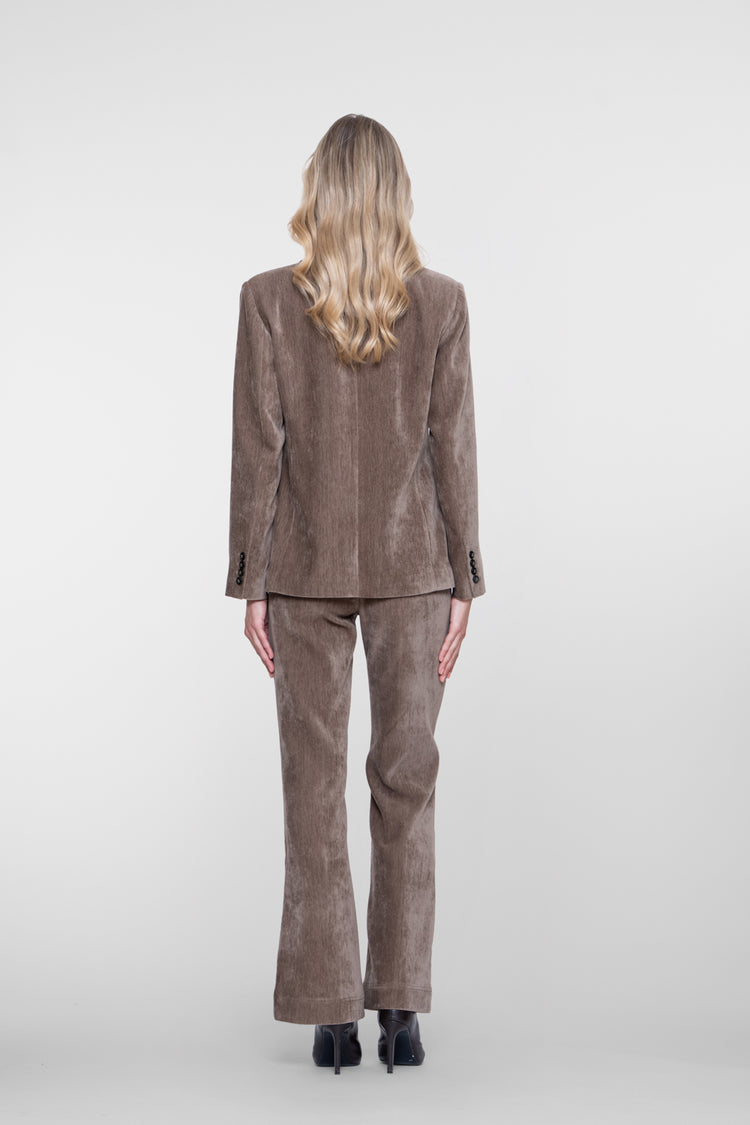 Geisha velours pantalon met stretch tailleband