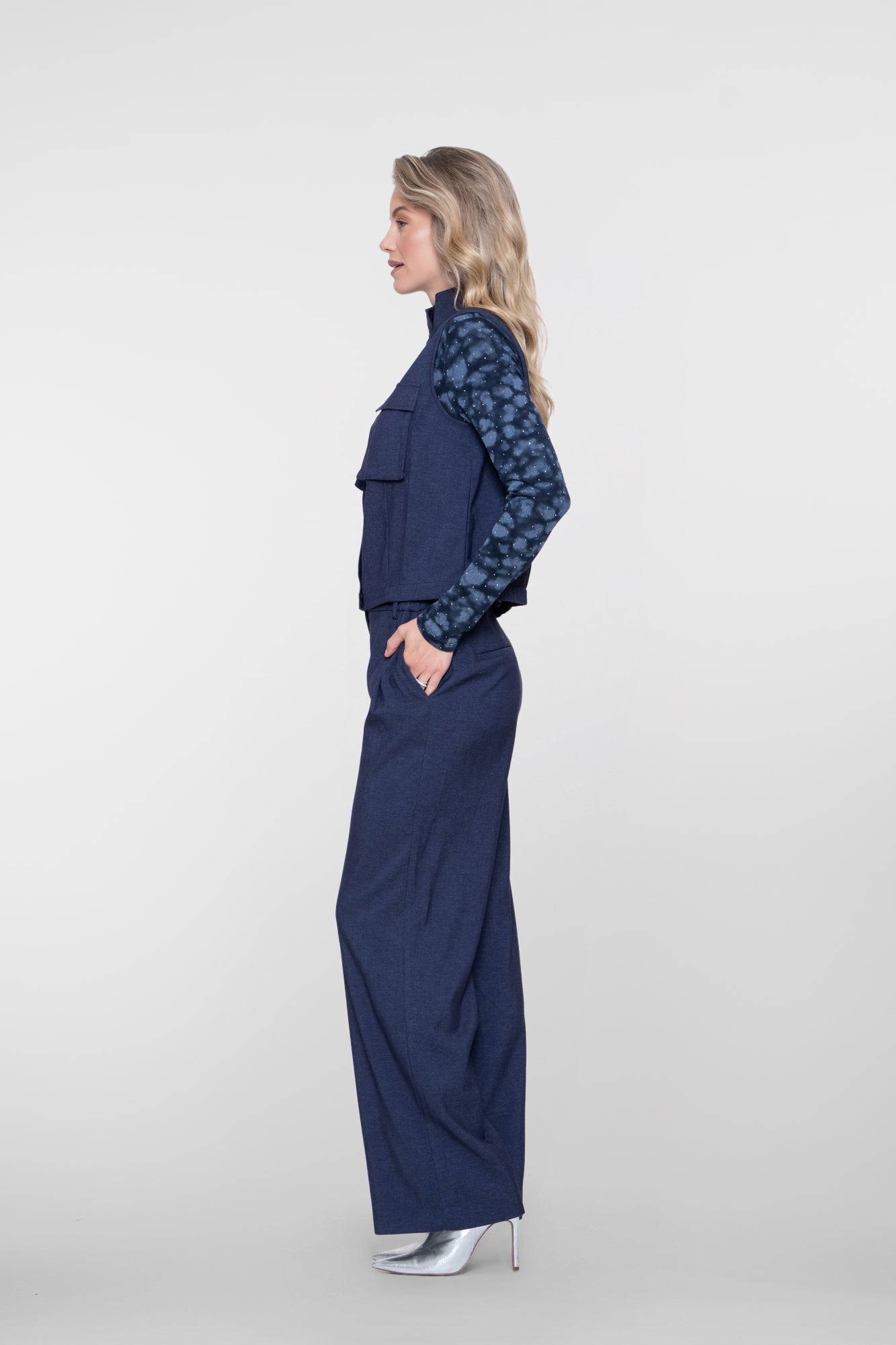 Geisha pantalon met flared pijpen