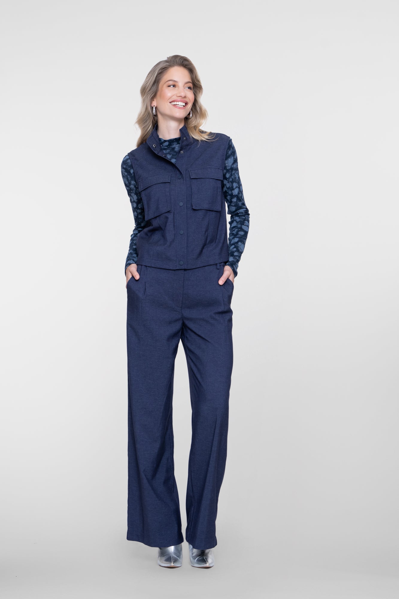 Geisha pantalon met flared pijpen