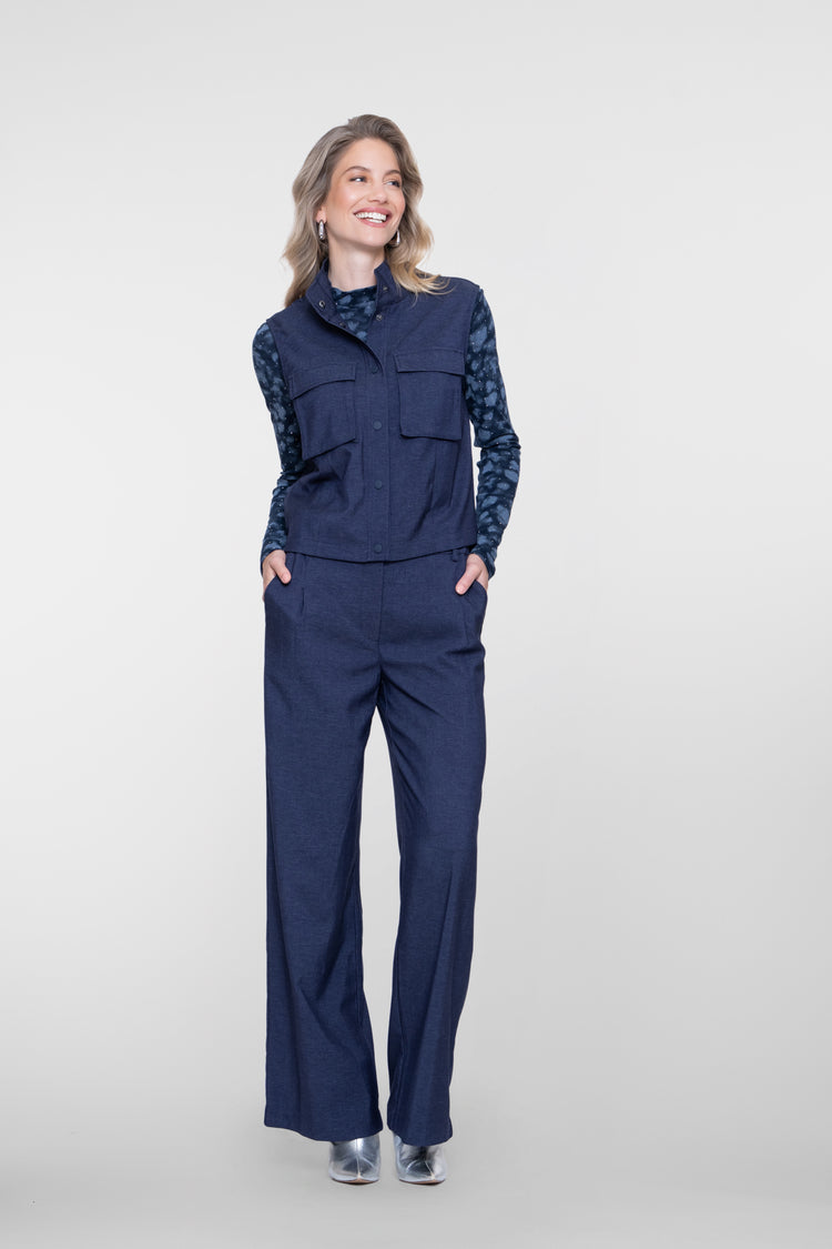 Geisha pantalon met flared pijpen