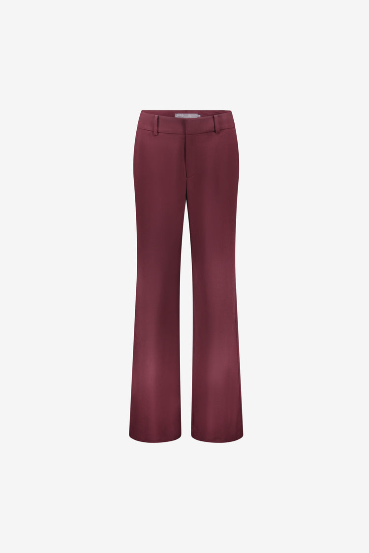 Geisha burgundy pantalon met wijde pijpen en hoge taille