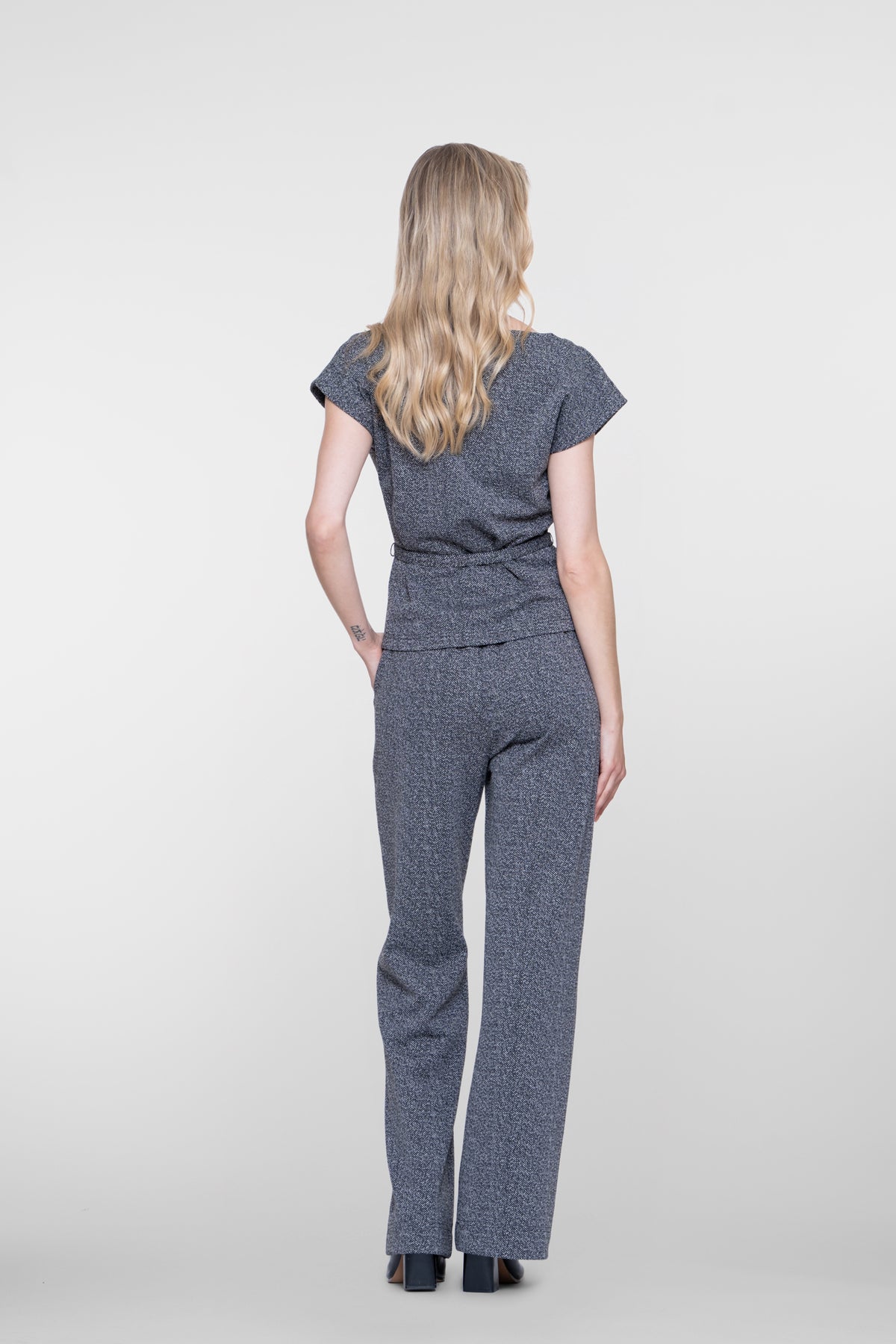 Geisha gemêleerde pantalon met elastische taille