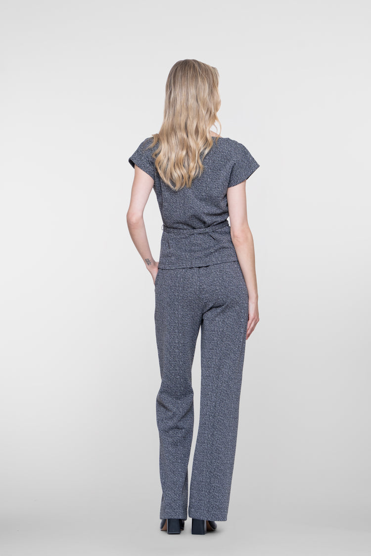 Geisha gemêleerde pantalon met elastische taille