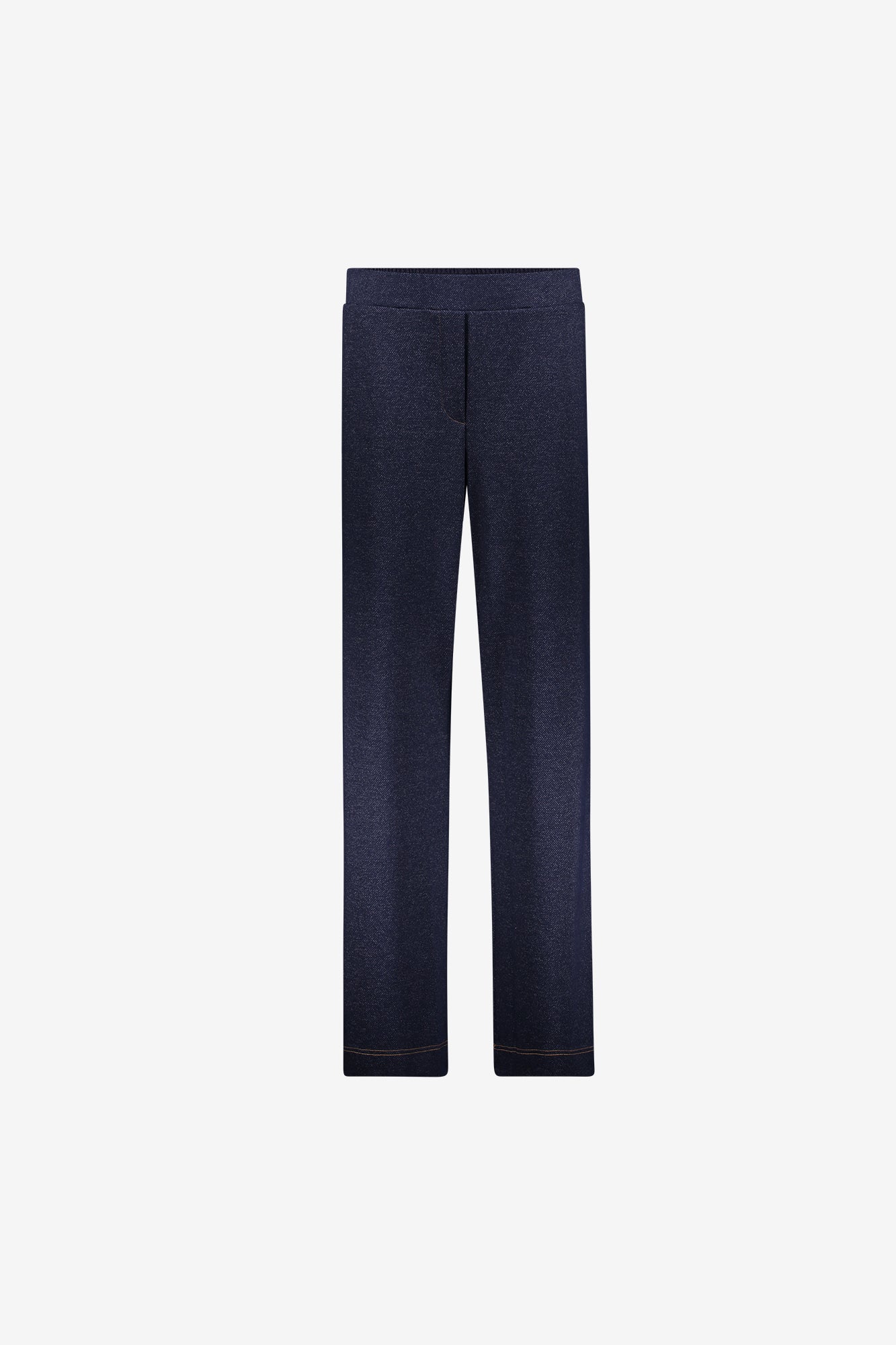 Geisha pantalon met elastische taille en denimlook