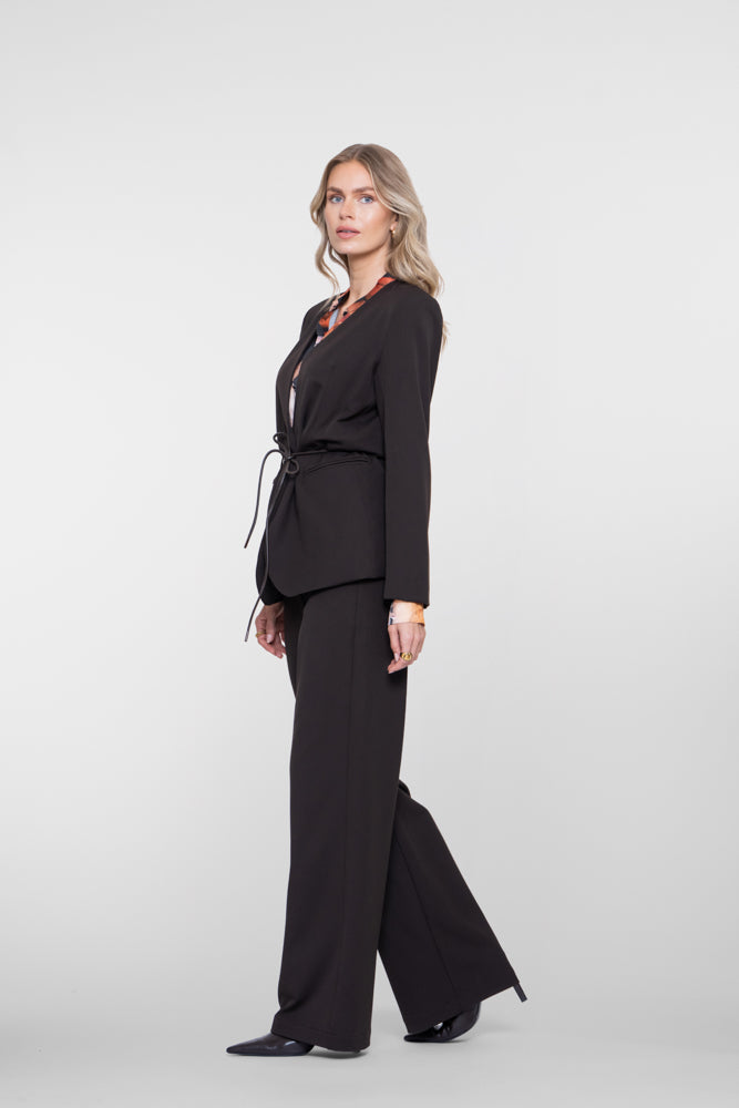Geisha wide leg pantalon met klassieke uitstraling