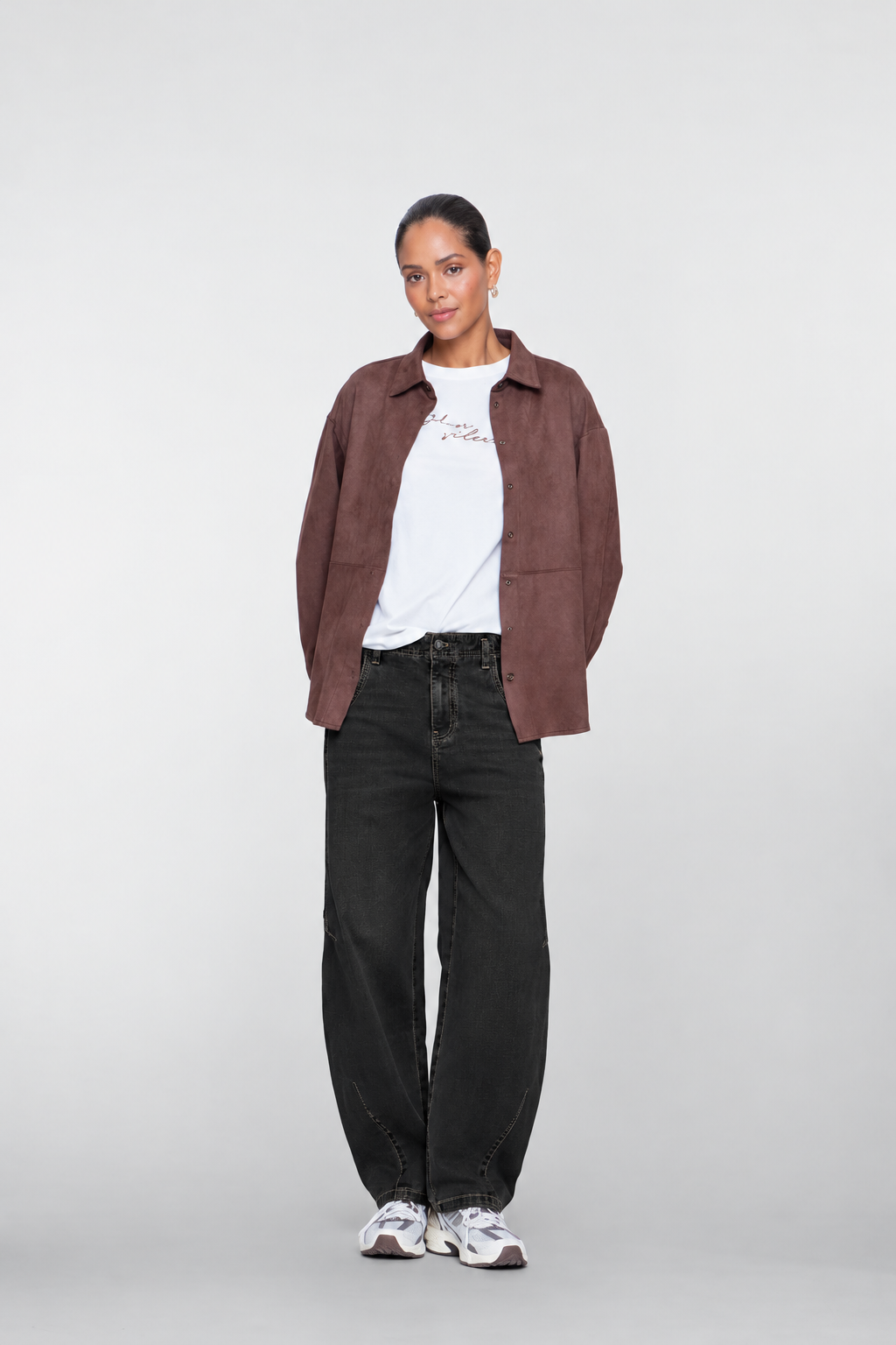 Geisha barrel jeans met sierstiksels