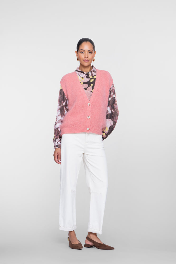Geisha cropped straight fit jeans met strikceintuur en omslag – Shop de look