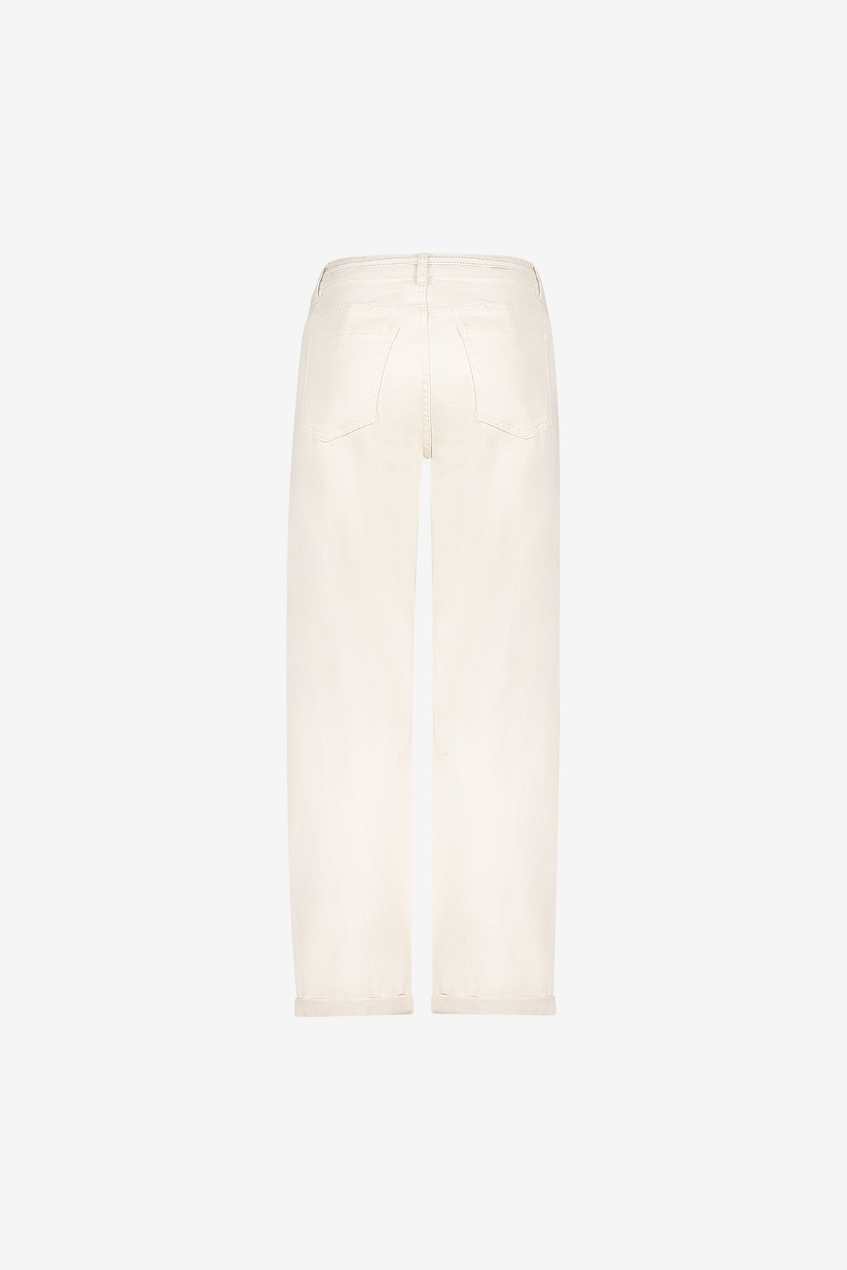 Geisha cropped straight fit jeans met strikceintuur en omslag
