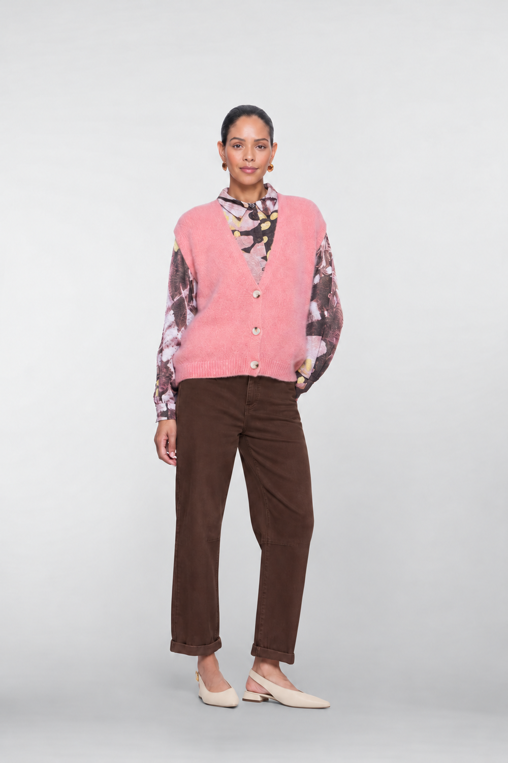 Geisha cropped straight fit jeans met strikceintuur en omslag