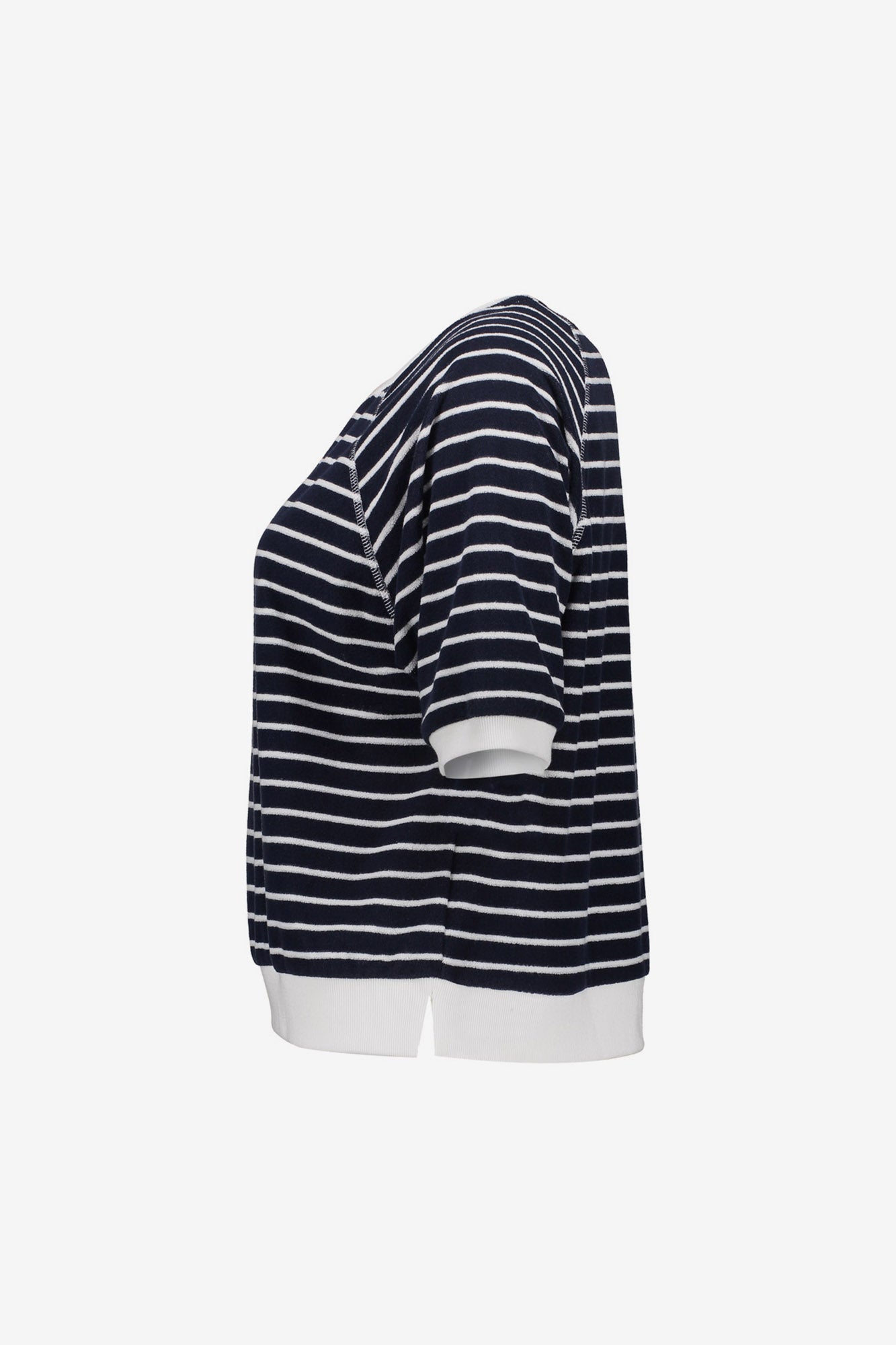 Geisha gestreepte sweater met korte mouw en raglanlijn