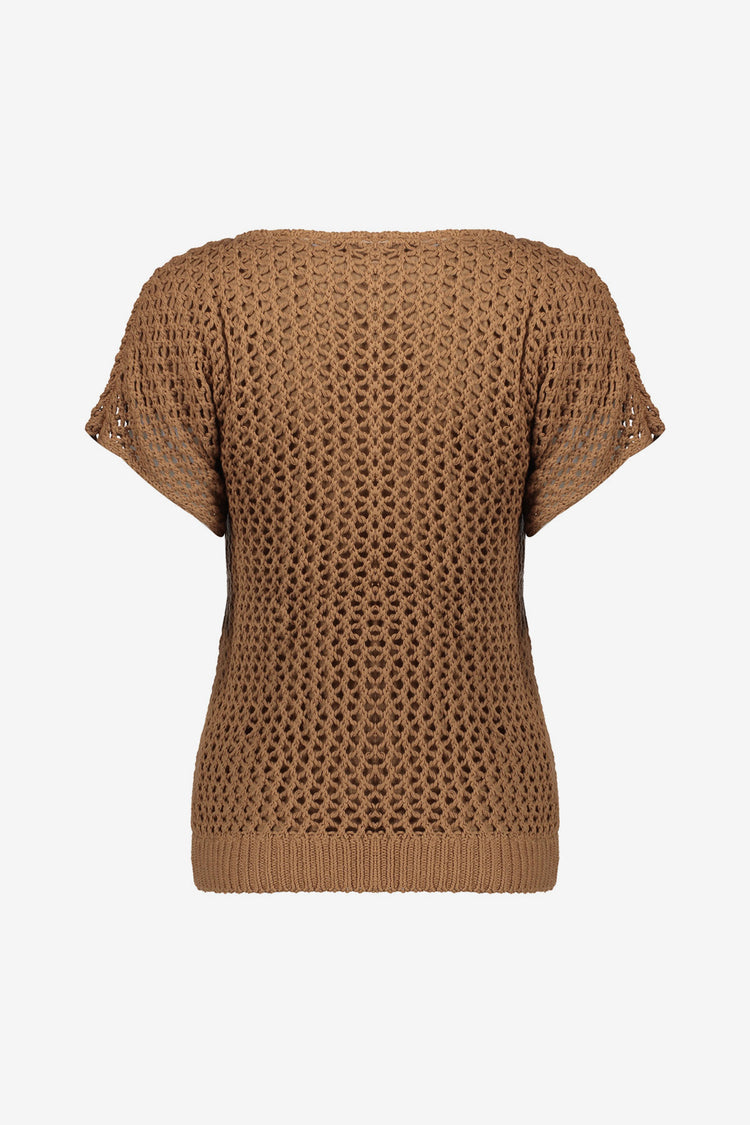 Geisha opengewerkt knit met korte mouwen